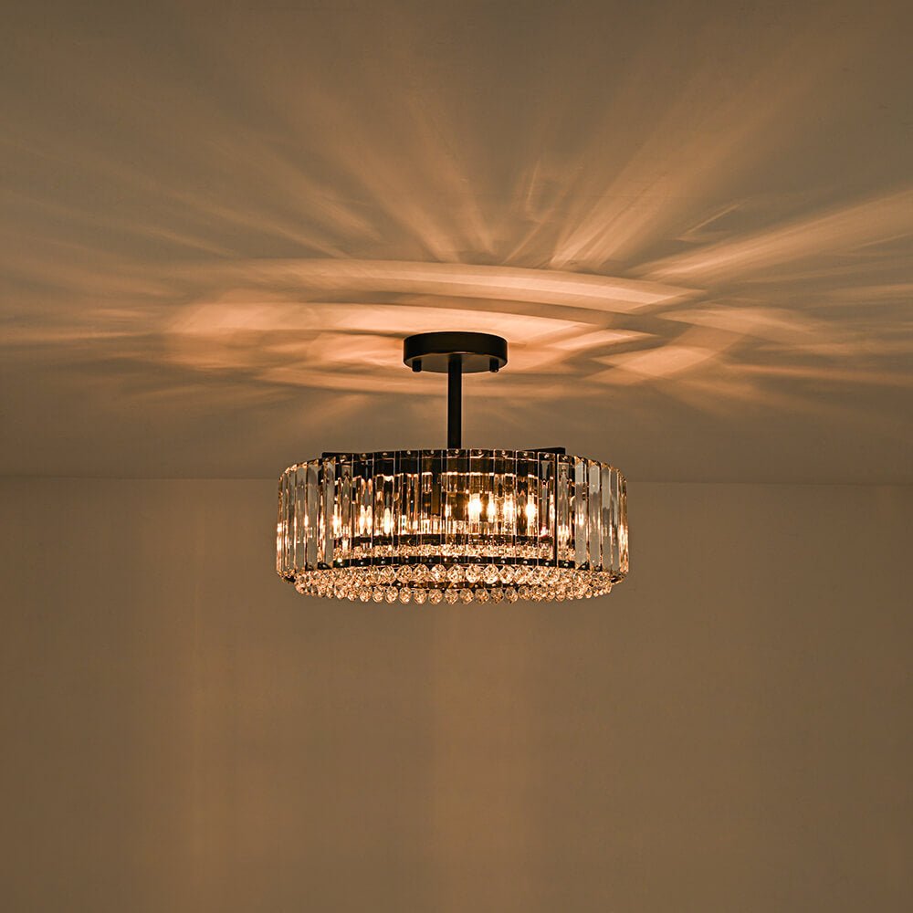 Modern 4 - Light Bauhaus Crystal Semi - Flush Mount Ceiling Light - LightfixturesUAE