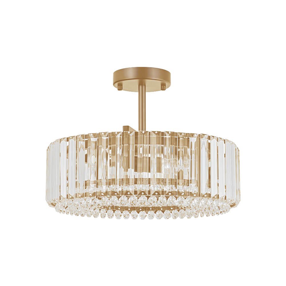 Modern 4 - Light Bauhaus Crystal Semi - Flush Mount Ceiling Light - LightfixturesUAE