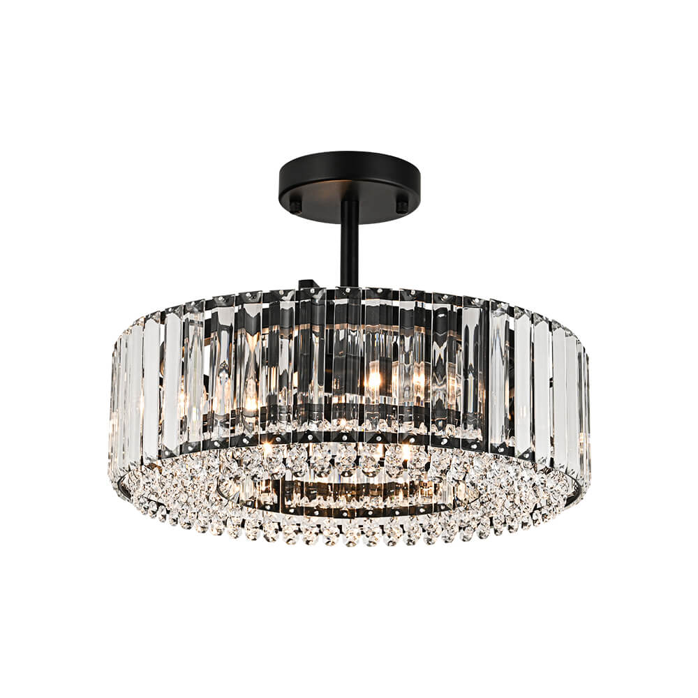 Modern 4 - Light Bauhaus Crystal Semi - Flush Mount Ceiling Light - LightfixturesUAE