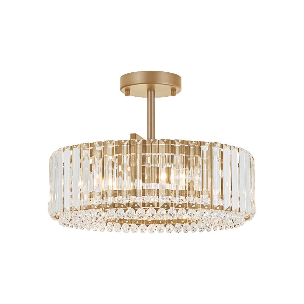 Modern 4 - Light Bauhaus Crystal Semi - Flush Mount Ceiling Light - LightfixturesUAE