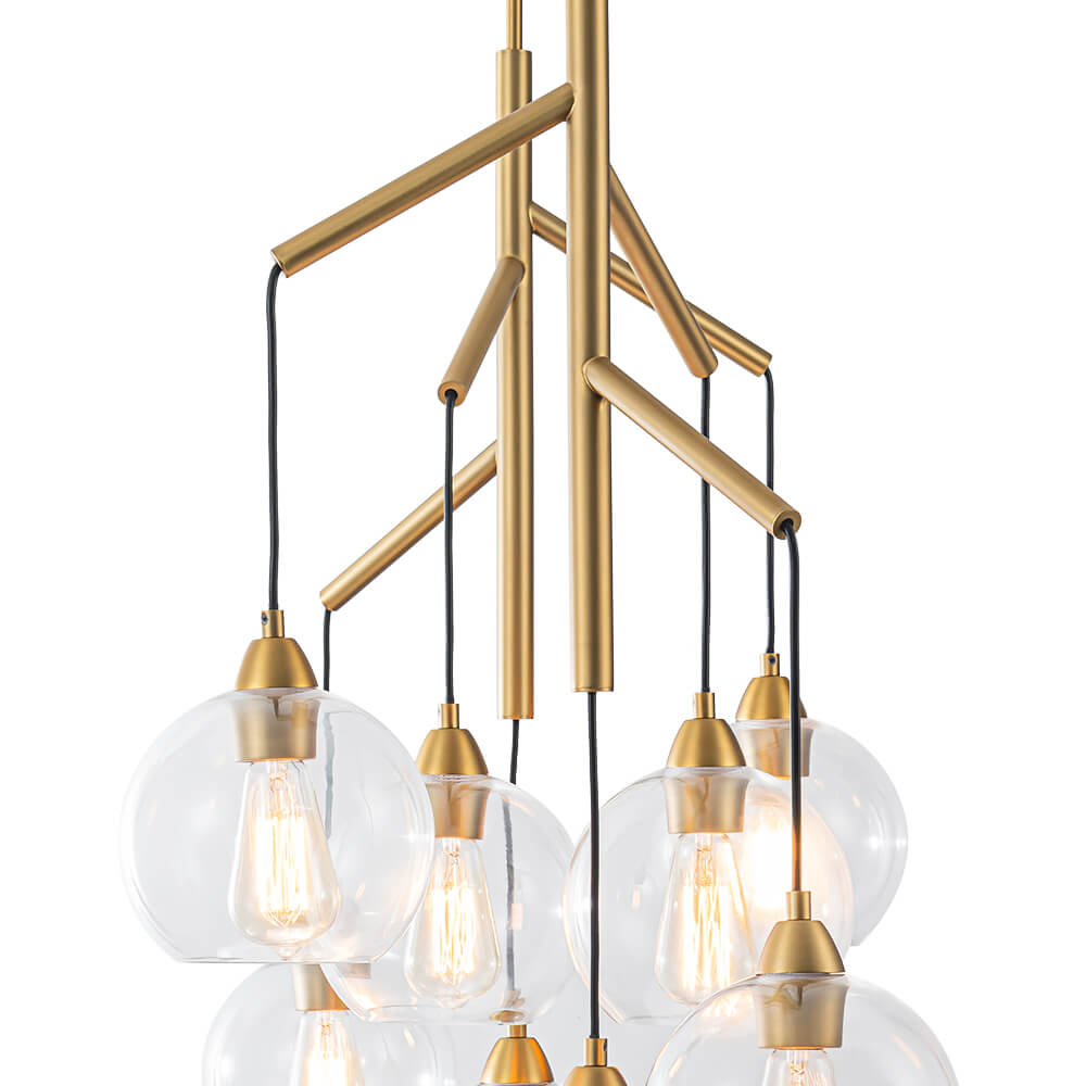Modern 4 - Light Branch Glass Globe Chandelier - LightfixturesUAE