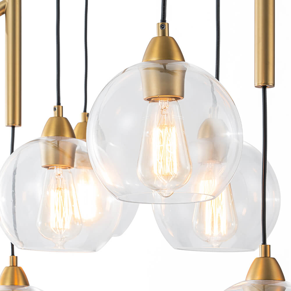 Modern 4 - Light Branch Glass Globe Chandelier - LightfixturesUAE