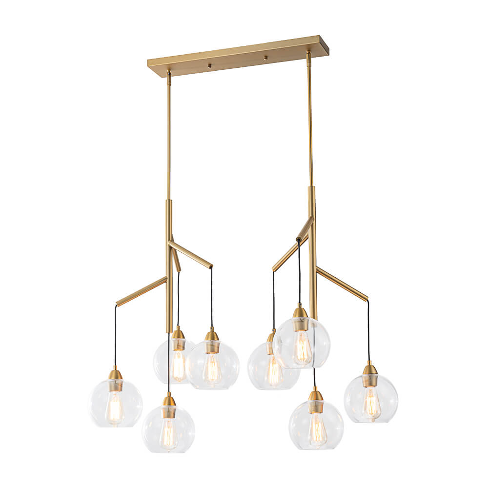 Modern 4 - Light Branch Glass Globe Chandelier - LightfixturesUAE