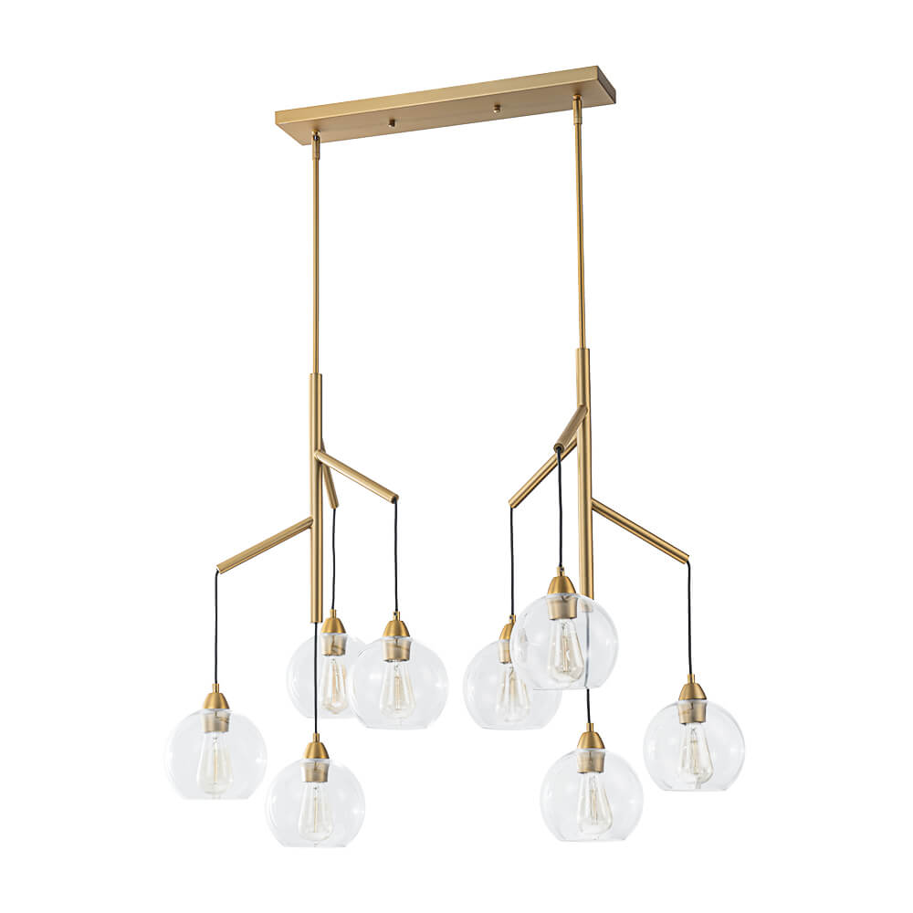Modern 4 - Light Branch Glass Globe Chandelier - LightfixturesUAE