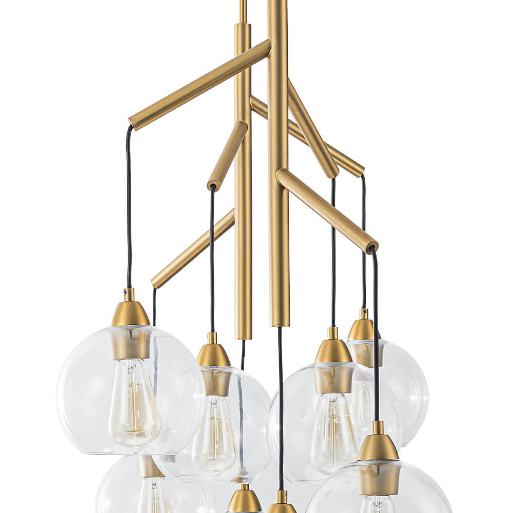 Modern 4 - Light Branch Glass Globe Chandelier - LightfixturesUAE