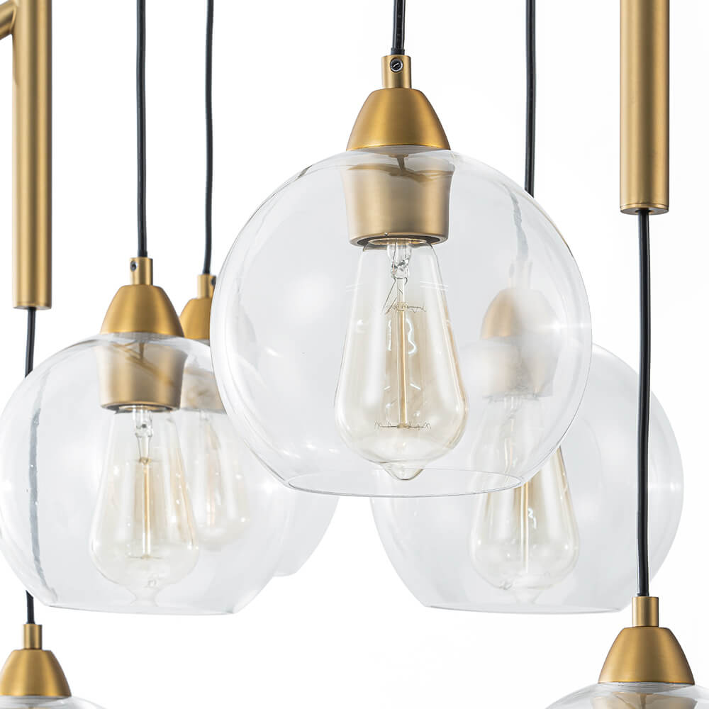 Modern 4 - Light Branch Glass Globe Chandelier - LightfixturesUAE