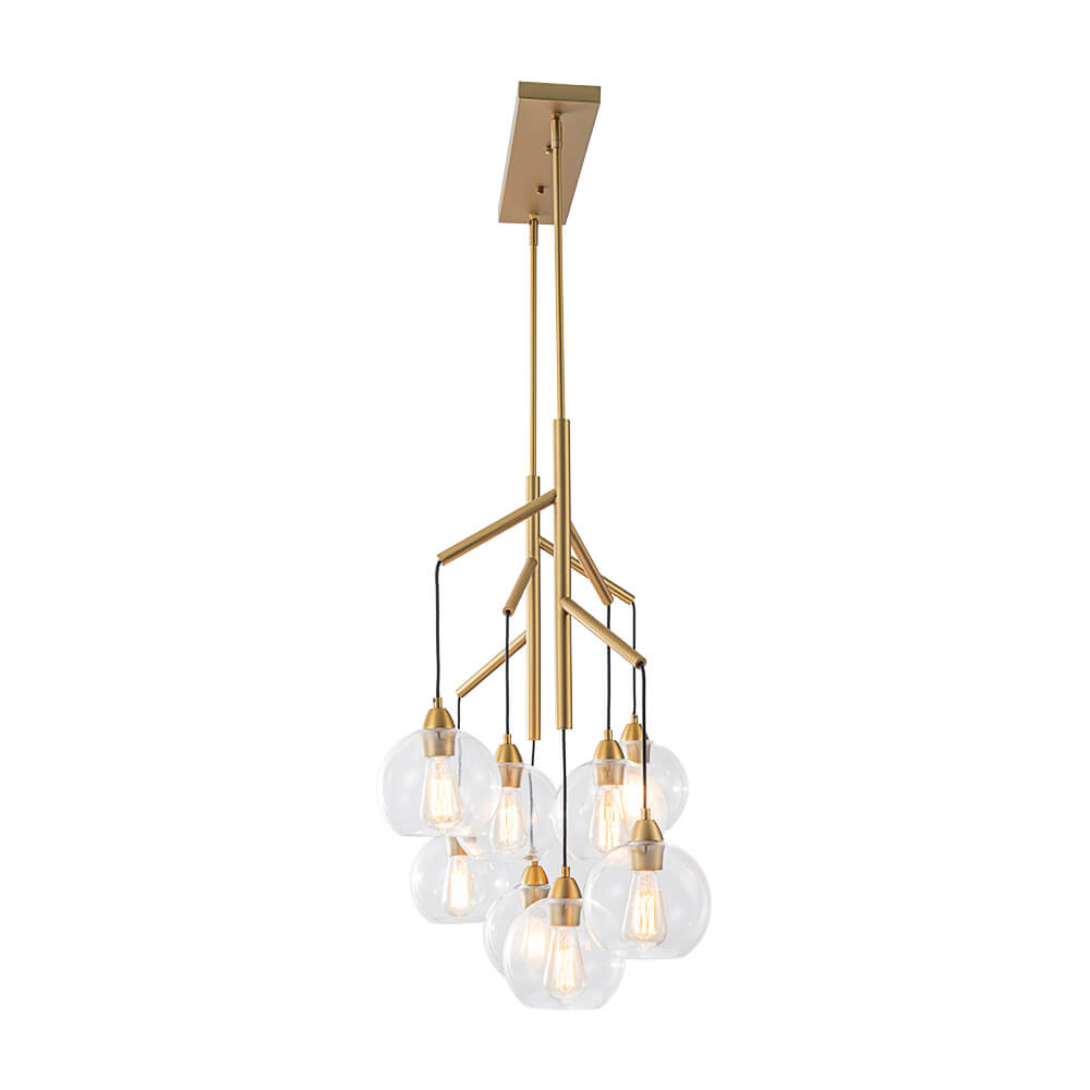 Modern 4 - Light Branch Glass Globe Chandelier - LightfixturesUAE