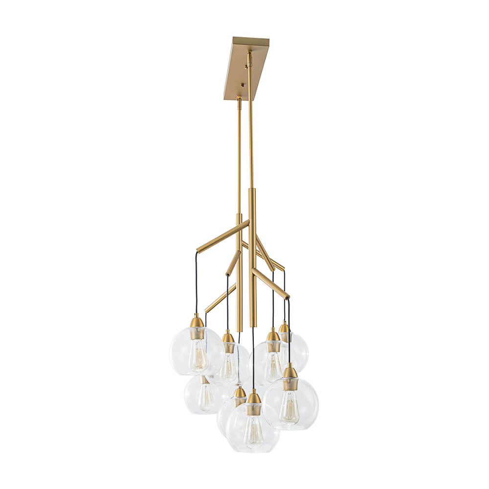 Modern 4 - Light Branch Glass Globe Chandelier - LightfixturesUAE
