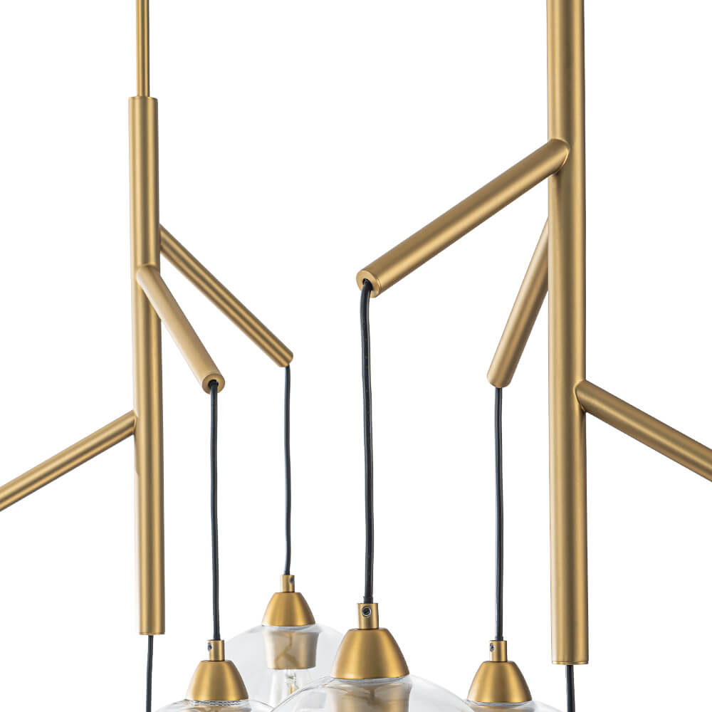 Modern 4 - Light Branch Glass Globe Chandelier - LightfixturesUAE