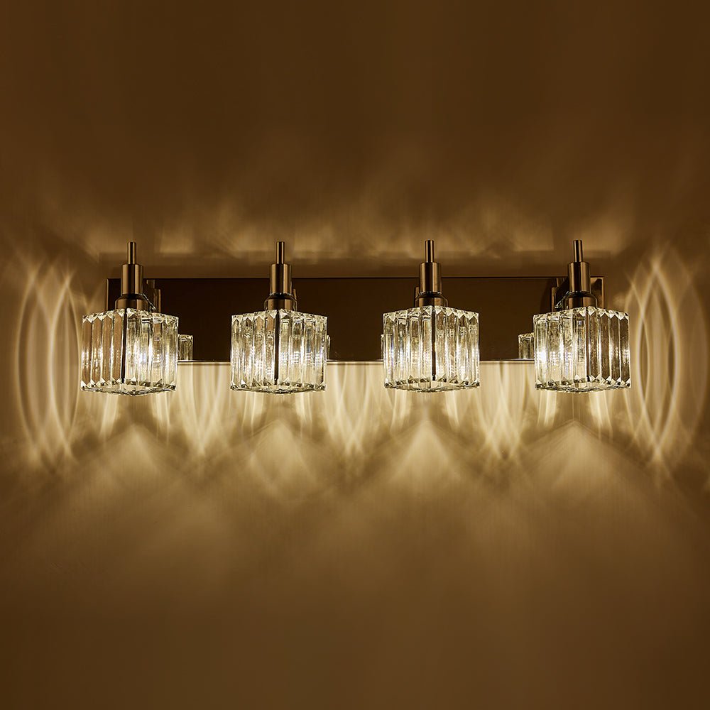 Modern 4 - Light Crystal Square Wall Sconce - LightfixturesUAE