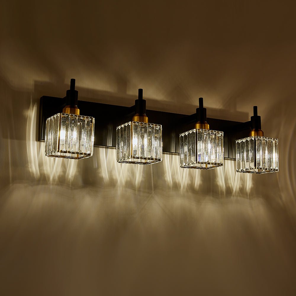 Modern 4 - Light Crystal Square Wall Sconce - LightfixturesUAE