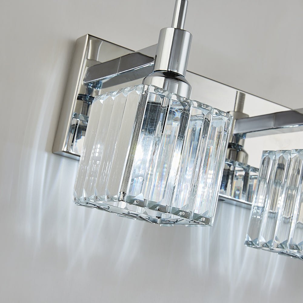 Modern 4 - Light Crystal Square Wall Sconce - LightfixturesUAE