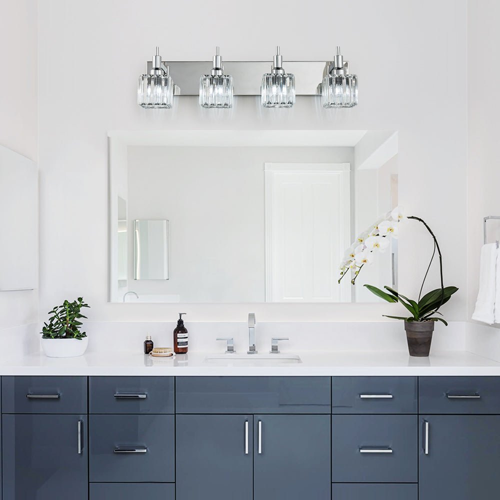 Modern 4 - Light Crystal Square Wall Sconce - LightfixturesUAE
