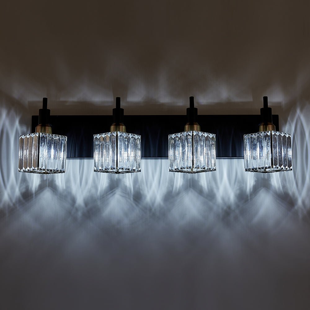Modern 4 - Light Crystal Square Wall Sconce - LightfixturesUAE