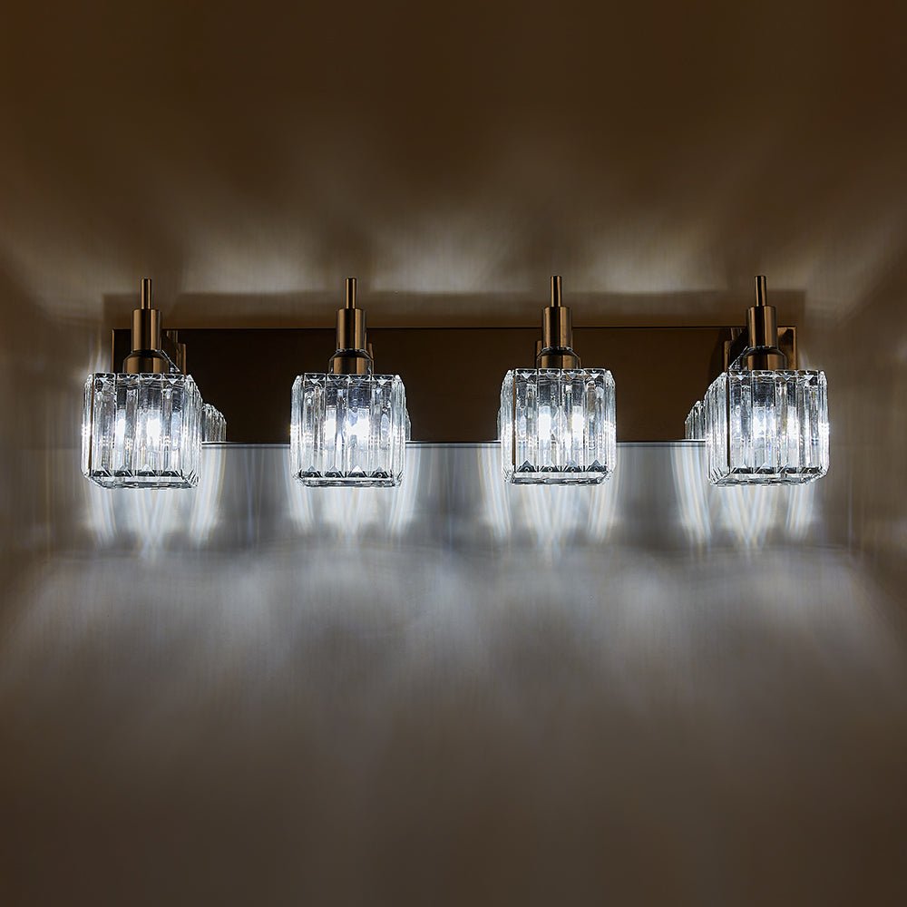 Modern 4 - Light Crystal Square Wall Sconce - LightfixturesUAE
