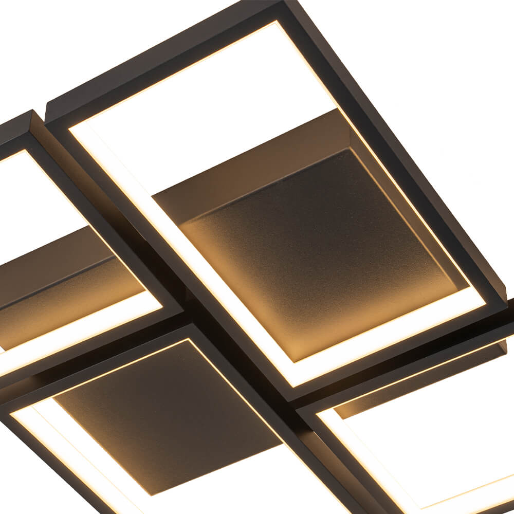 Modern 4 - Light Dimmable Rectangle LED Flush Mount Ceiling Light - LightfixturesUAE