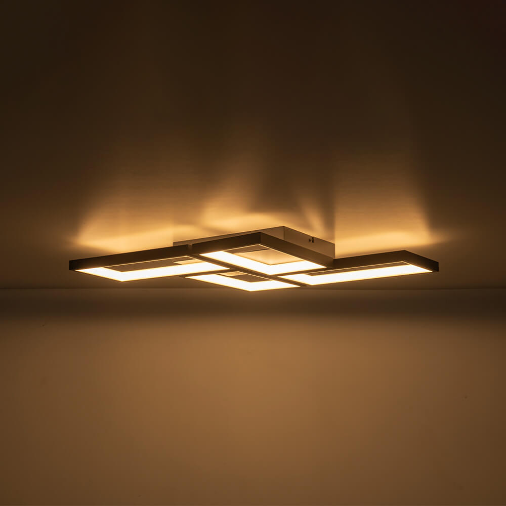 Modern 4 - Light Dimmable Rectangle LED Flush Mount Ceiling Light - LightfixturesUAE
