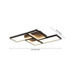 Modern 4 - Light Dimmable Rectangle LED Flush Mount Ceiling Light - LightfixturesUAE