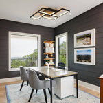 Modern 4 - Light Dimmable Rectangle LED Flush Mount Ceiling Light - LightfixturesUAE