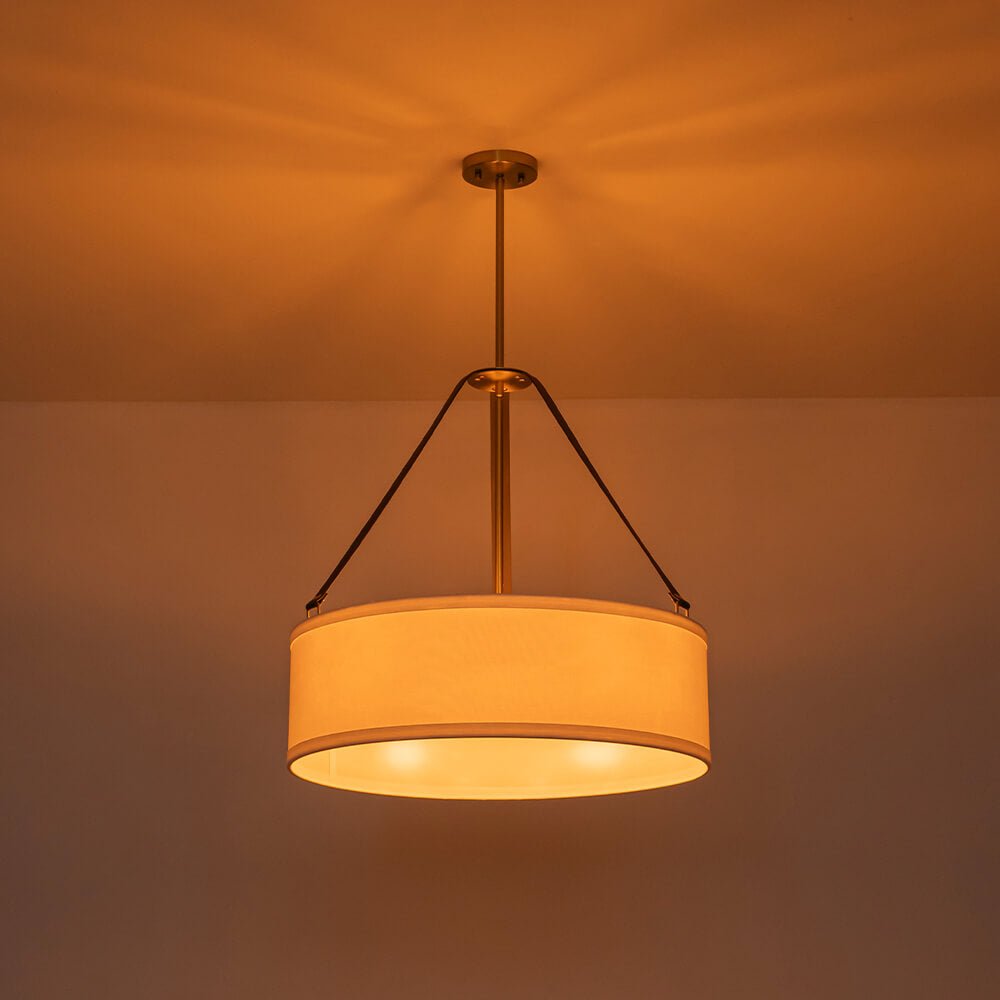 Modern 4 - Light Fabric Drum Pendant Light - LightfixturesUAE
