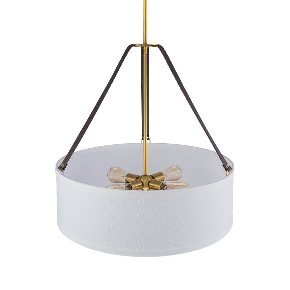 Modern 4 - Light Fabric Drum Pendant Light - LightfixturesUAE