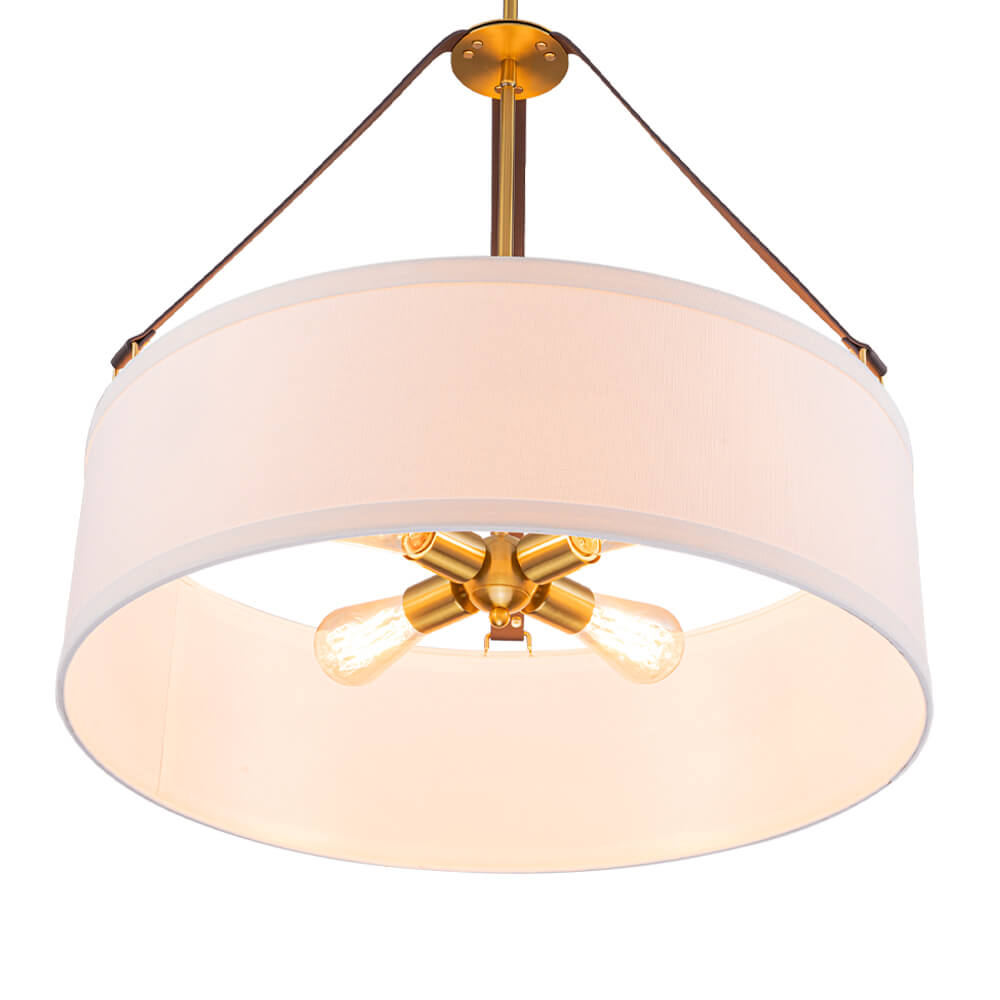 Modern 4 - Light Fabric Drum Pendant Light - LightfixturesUAE