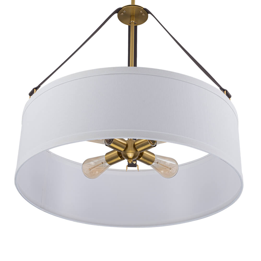 Modern 4 - Light Fabric Drum Pendant Light - LightfixturesUAE