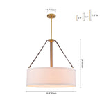 Modern 4 - Light Fabric Drum Pendant Light - LightfixturesUAE