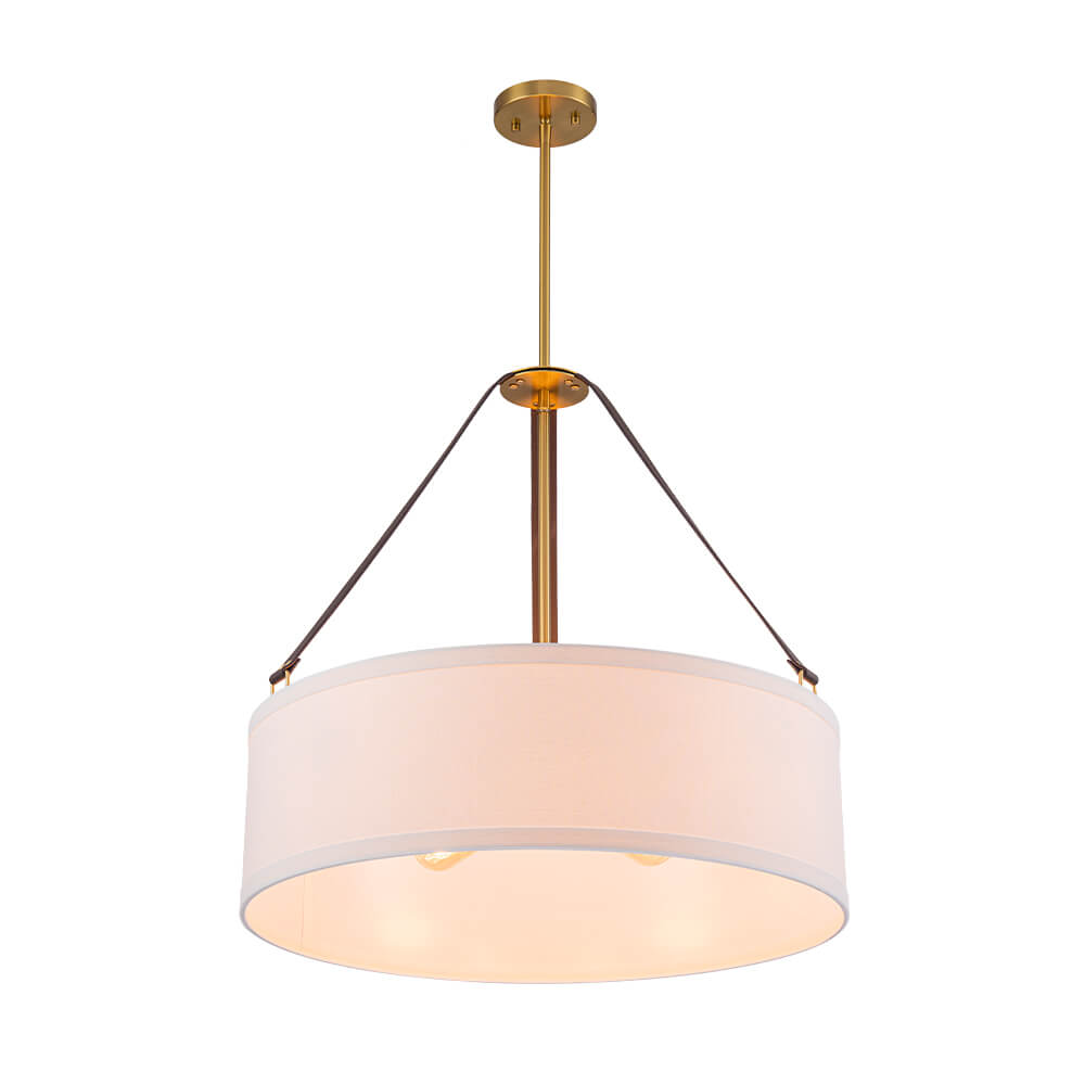 Modern 4 - Light Fabric Drum Pendant Light - LightfixturesUAE