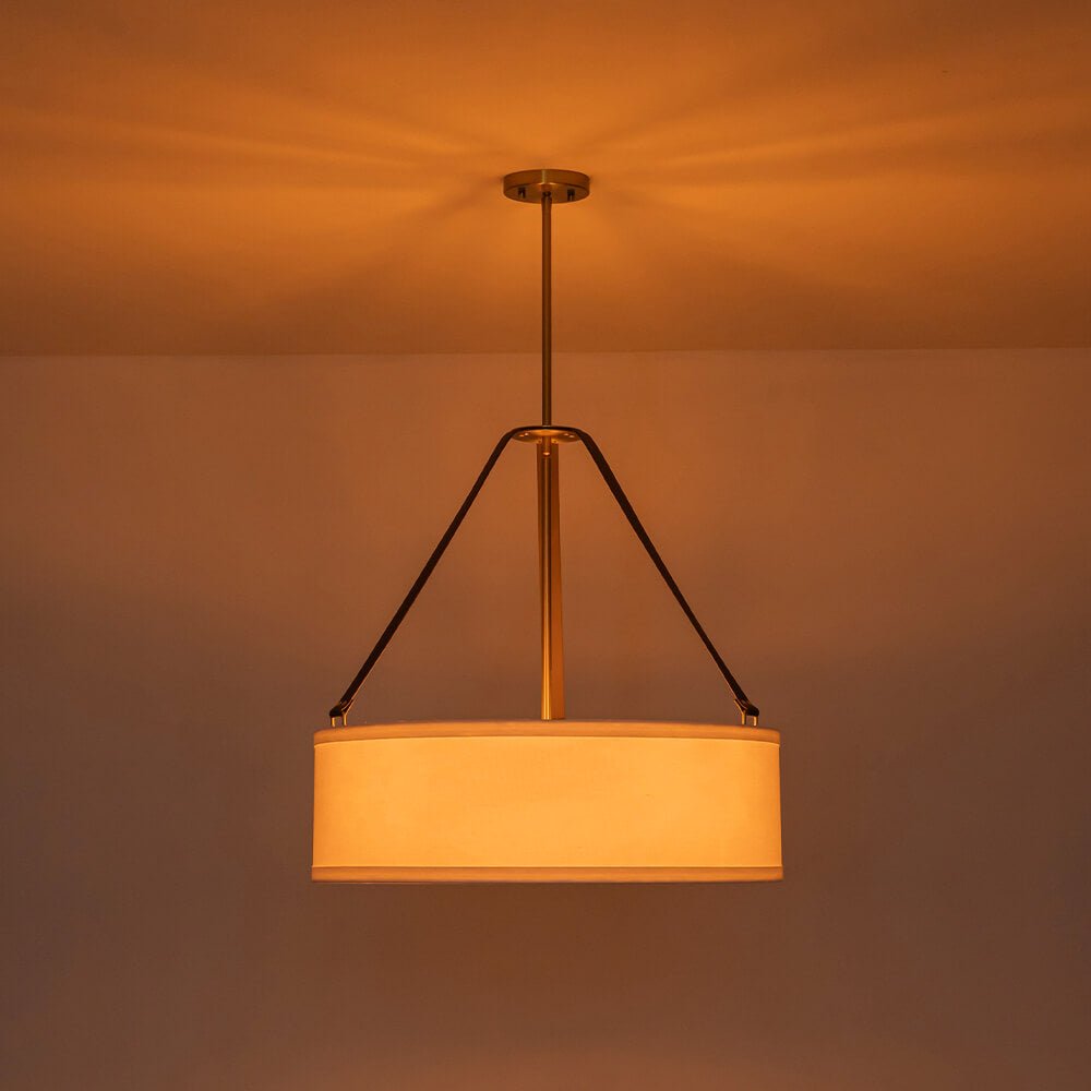 Modern 4 - Light Fabric Drum Pendant Light - LightfixturesUAE