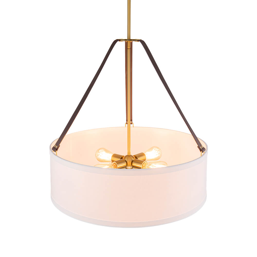 Modern 4 - Light Fabric Drum Pendant Light - LightfixturesUAE