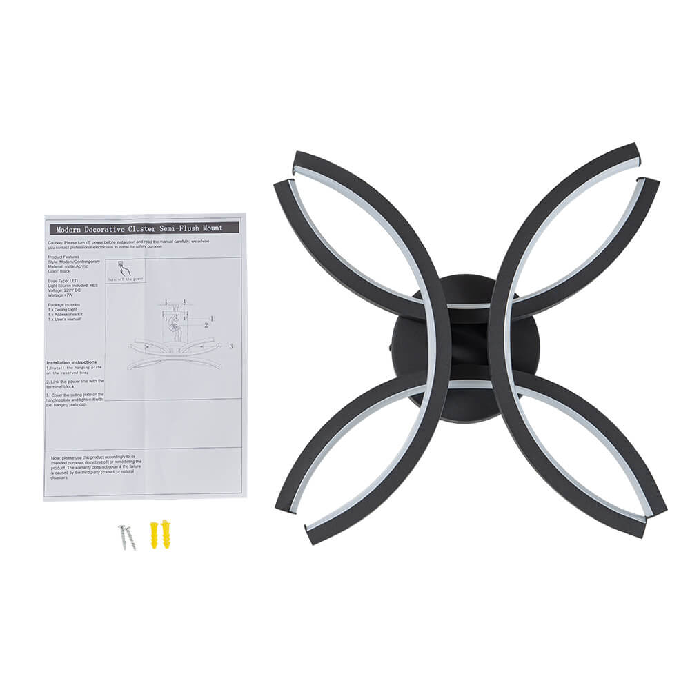 Modern 4 - Light Flower LED Flush Mount Ceiling Light - LightfixturesUAE