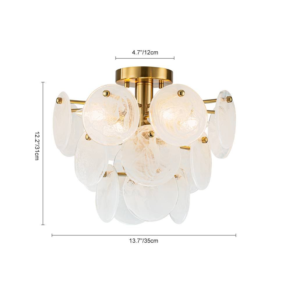 Modern 4 - Light Glass Semi - Flush Ceiling Light - LightfixturesUAE