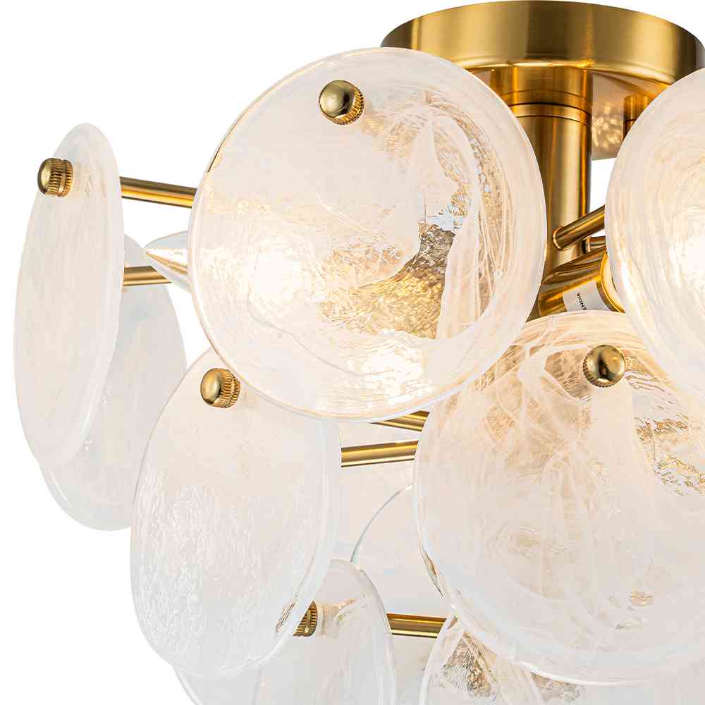 Modern 4 - Light Glass Semi - Flush Ceiling Light - LightfixturesUAE