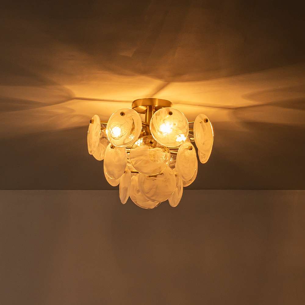 Modern 4 - Light Glass Semi - Flush Ceiling Light - LightfixturesUAE