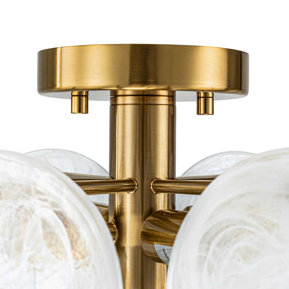 Modern 4 - Light Glass Semi - Flush Ceiling Light - LightfixturesUAE