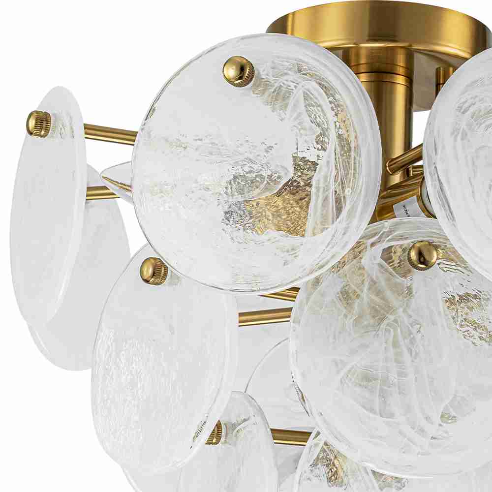 Modern 4 - Light Glass Semi - Flush Ceiling Light - LightfixturesUAE