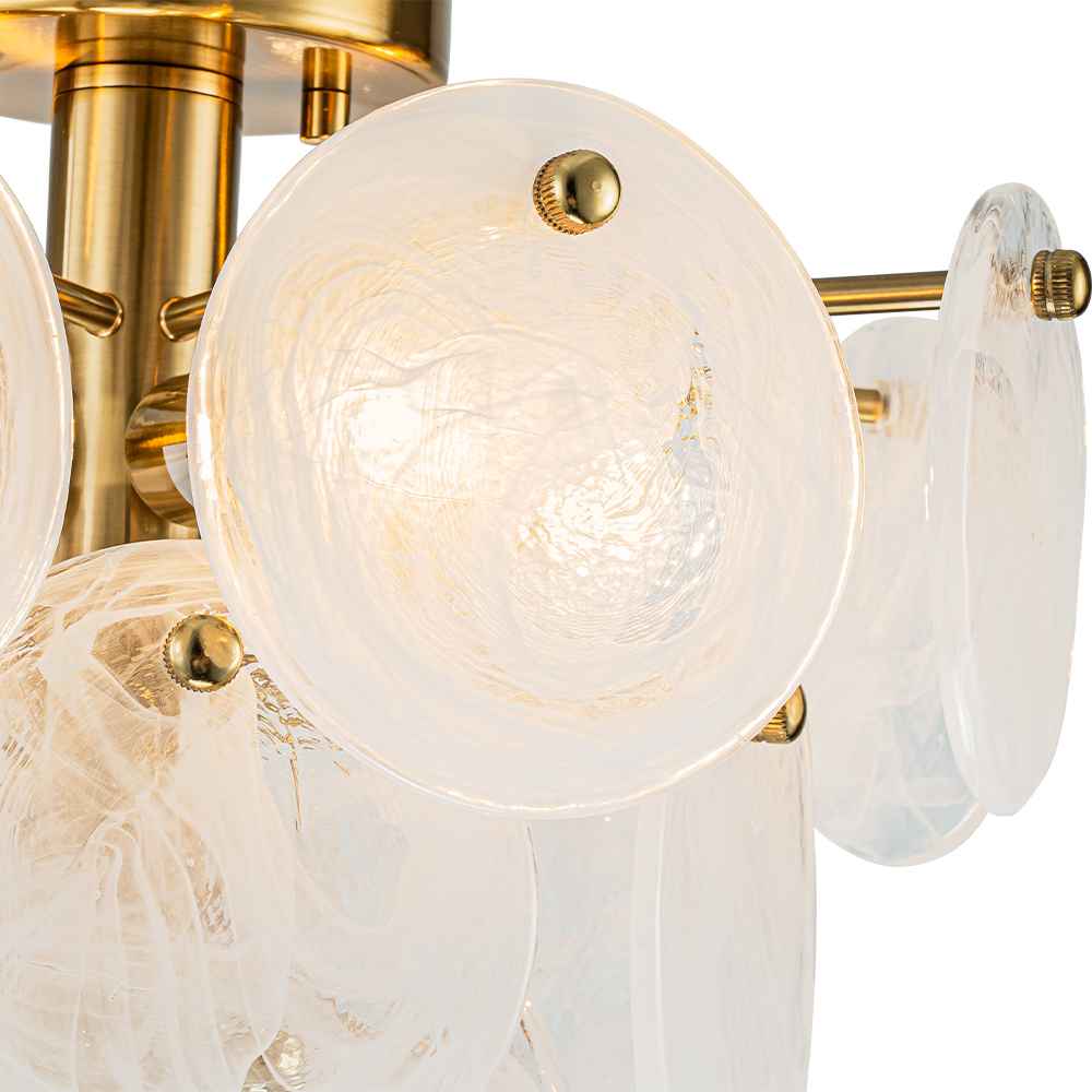Modern 4 - Light Glass Semi - Flush Ceiling Light - LightfixturesUAE