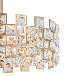 Modern 4 - Light Hollow Design Drum Crystal Semi - Flush Mount Ceiling Light - LightfixturesUAE