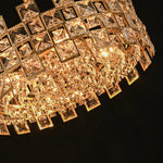 Modern 4 - Light Hollow Design Drum Crystal Semi - Flush Mount Ceiling Light - LightfixturesUAE