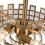Modern 4 - Light Hollow Design Drum Crystal Semi - Flush Mount Ceiling Light - LightfixturesUAE