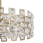 Modern 4 - Light Hollow Design Drum Crystal Semi - Flush Mount Ceiling Light - LightfixturesUAE