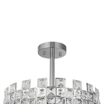 Modern 4 - Light Hollow Design Drum Crystal Semi - Flush Mount Ceiling Light - LightfixturesUAE
