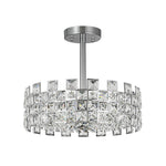 Modern 4 - Light Hollow Design Drum Crystal Semi - Flush Mount Ceiling Light - LightfixturesUAE