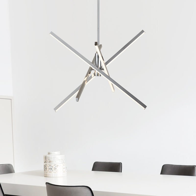 Modern 4 - Light LED Cross Arms Sputnik Chandelier - LightfixturesUAE