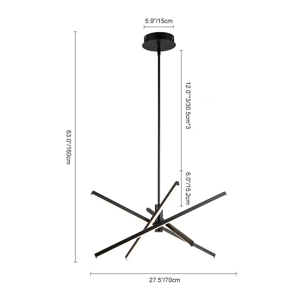 Modern 4 - Light LED Cross Arms Sputnik Chandelier - LightfixturesUAE