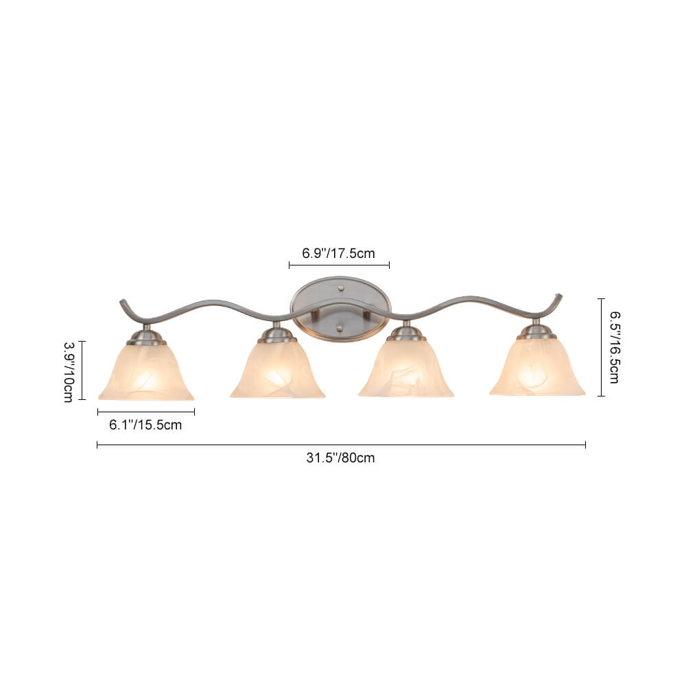 Modern 4 - Light Marble Glass Bell Vanity Wall Light - LightfixturesUAE