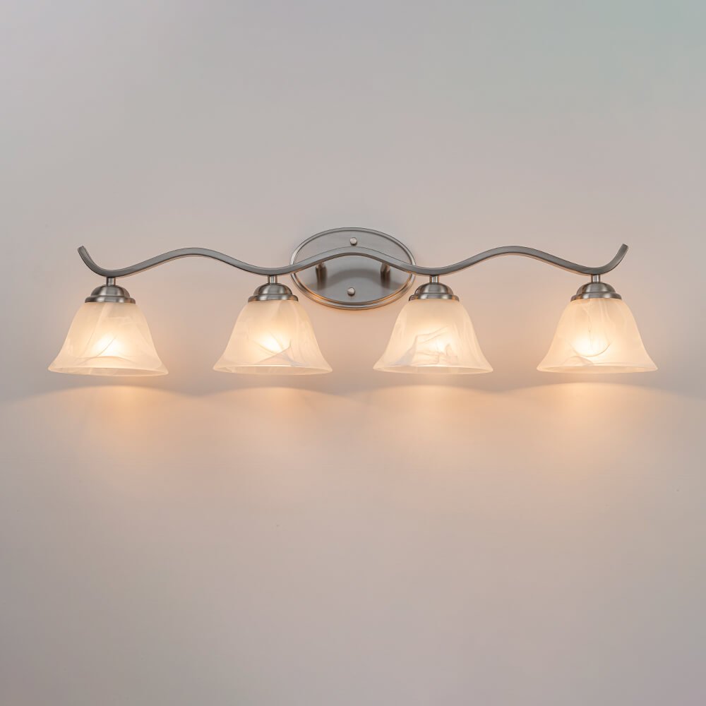 Modern 4 - Light Marble Glass Bell Vanity Wall Light - LightfixturesUAE