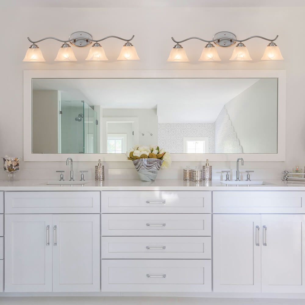 Modern 4 - Light Marble Glass Bell Vanity Wall Light - LightfixturesUAE