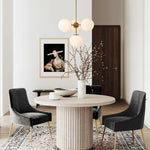 Modern 4 - Light Opal Glass Globe Semi Flush Chandelier - LightfixturesUAE